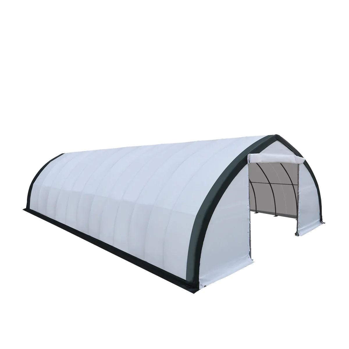 New 30' x 60' Peak Ceiling Storage Shelter with Heavy Duty 11 oz PE Cover & Drive Through Doors,