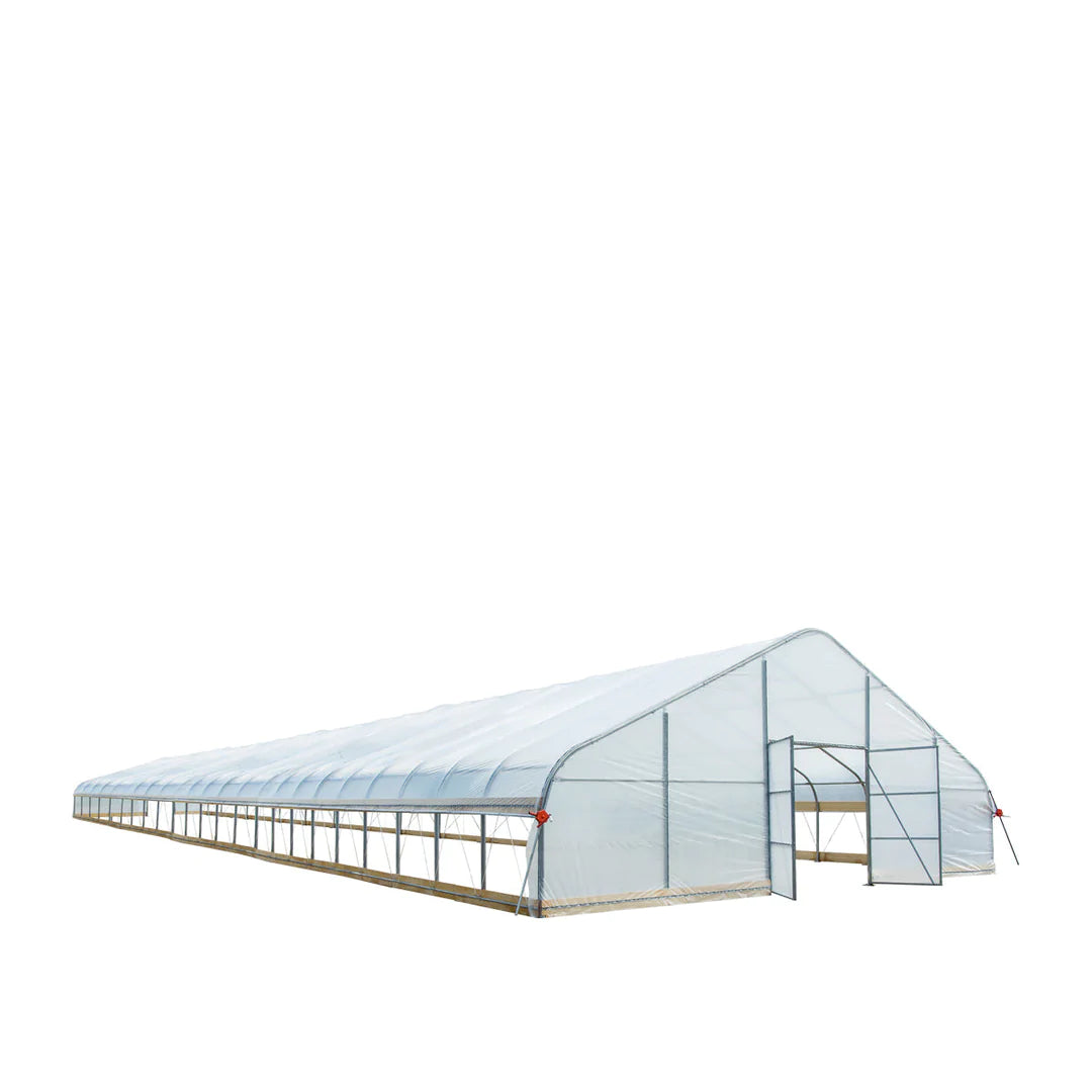 New 30’ x 100’ Tunnel Greenhouse Grow Tent w/6 Mil Clear EVA Plastic Film, Cold Frame, Hand Crank Roll-Up Sides, Peak Ceiling Roof