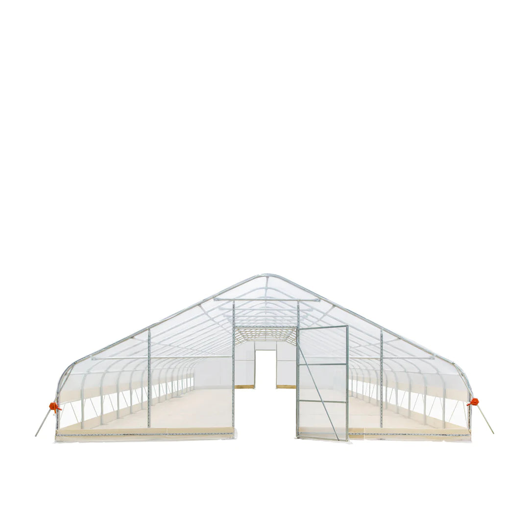 New 25’ x 60’ Tunnel Greenhouse Grow Tent w/6 Mil Clear EVA Plastic Film, Cold Frame, Hand Crank Roll-Up Sides, Peak Ceiling Roof