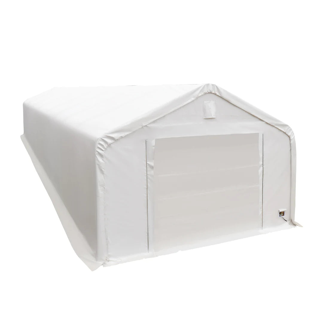 New Pro Series 20' x 63' Dual Truss Storage Shelter with Heavy Duty 17 oz PVC Cover & Drive Through Doors