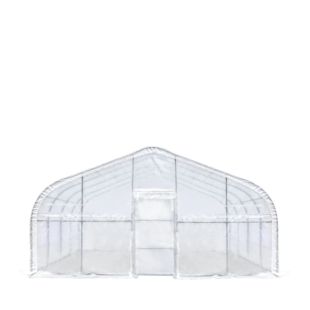 New 20’ x 20’ Tunnel Greenhouse Grow Tent w/12 Mil Ripstop Leno Mesh Cover, Cold Frame, Roll-up Windows, Peak Ceiling Roof