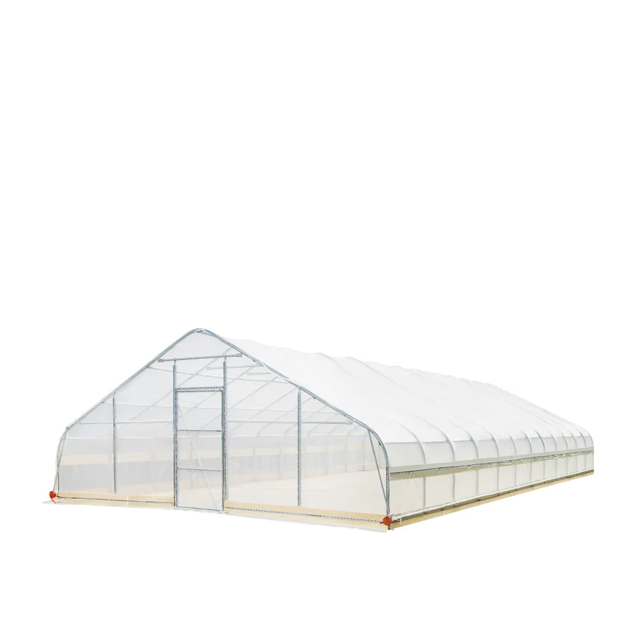 New 25’ x 50’ Tunnel Greenhouse Grow Tent w/6 Mil Clear EVA Plastic Film, Cold Frame, Hand Crank Roll-Up Sides, Peak Ceiling Roof