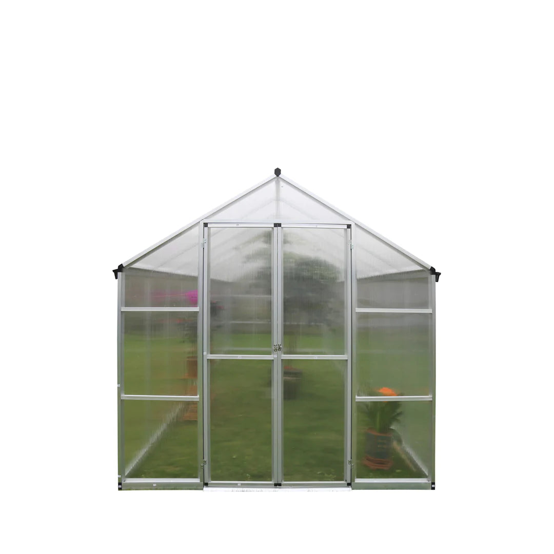 New 8' x 20' Aluminum Frame Greenhouse w/4 mm Twin Wall Polycarbonate Panels, UV Protected Panels