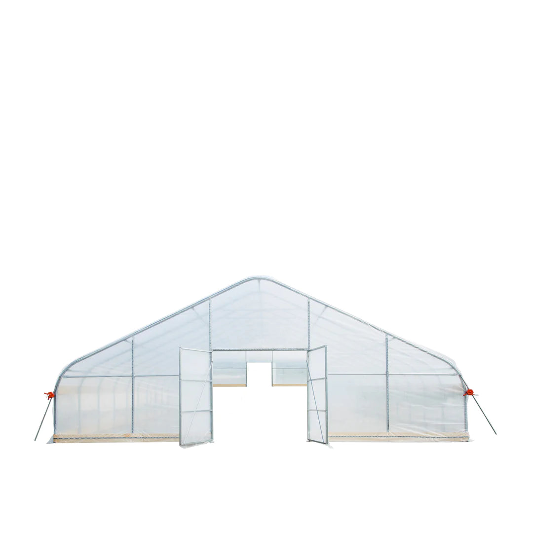 New 30’ x 150’ Tunnel Greenhouse Grow Tent w/6 Mil Clear EVA Plastic Film, Cold Frame, Hand Crank Roll-Up Sides, Peak Ceiling Roof