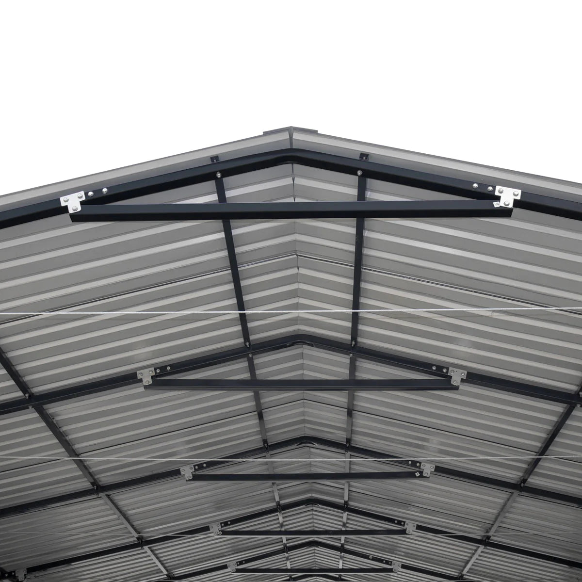 New 20’ x 20’ Metal Shed Carport, 10’ Enclosed Sidewalls, 400 Sq-Ft, 27 GA Corrugated Panels