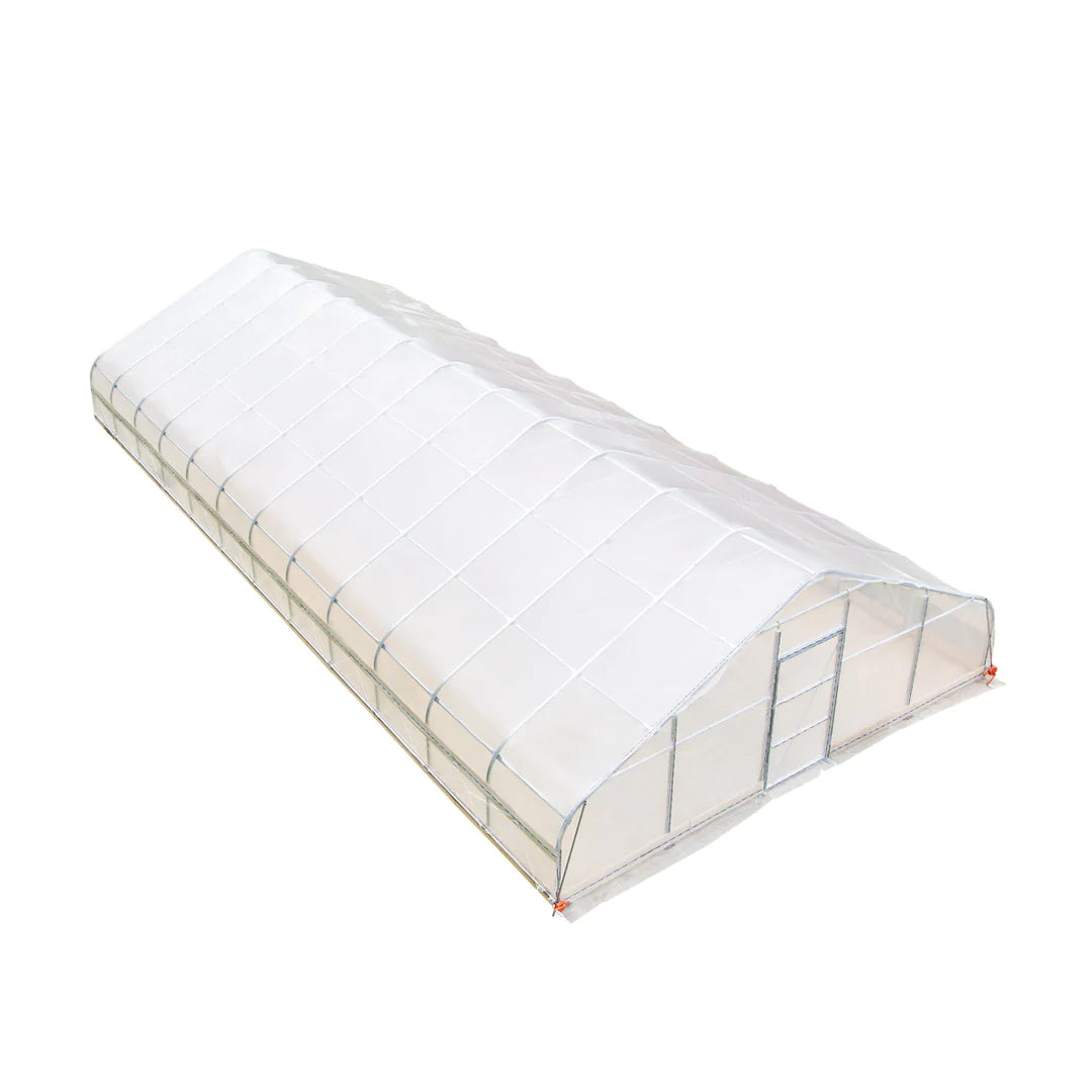 New 25’ x 50’ Tunnel Greenhouse Grow Tent w/6 Mil Clear EVA Plastic Film, Cold Frame, Hand Crank Roll-Up Sides, Peak Ceiling Roof