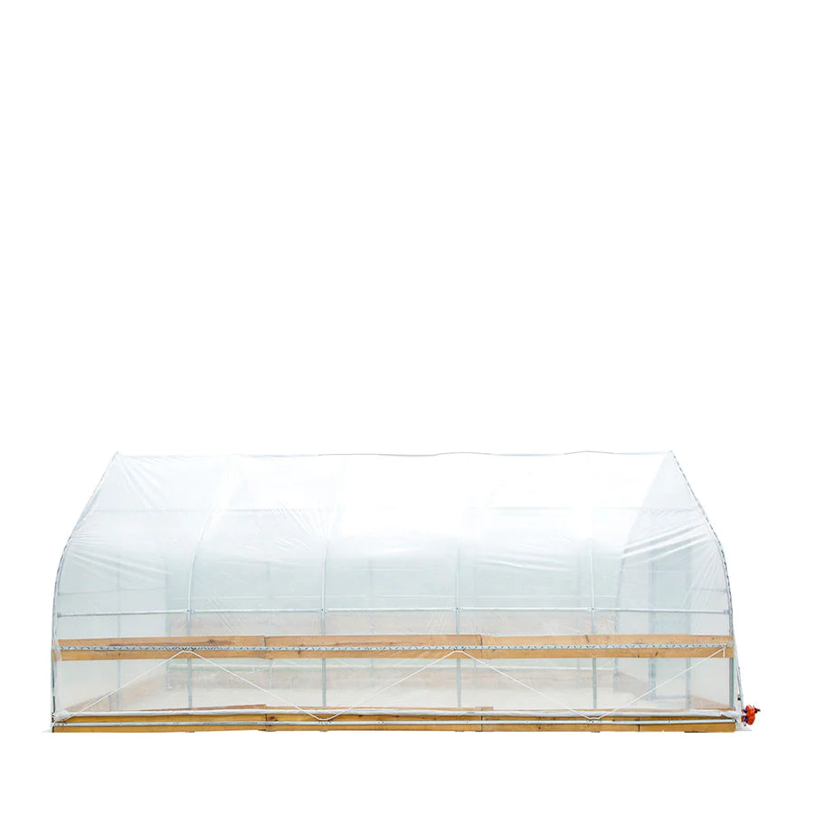 New 12’ x 20’ Tunnel Greenhouse Grow Tent w/6 Mil Clear EVA Plastic Film, Cold Frame, Hand Crank Roll-Up Sides, Peak Ceiling Roof