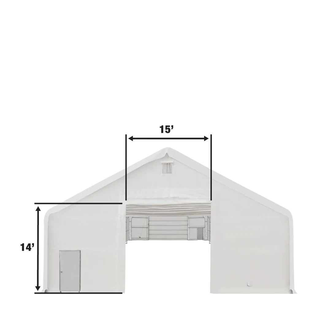 New Pro Series 40' x 60' Dual Truss Storage Shelter with Heavy Duty 21 oz PVC Cover & Drive Through Doors