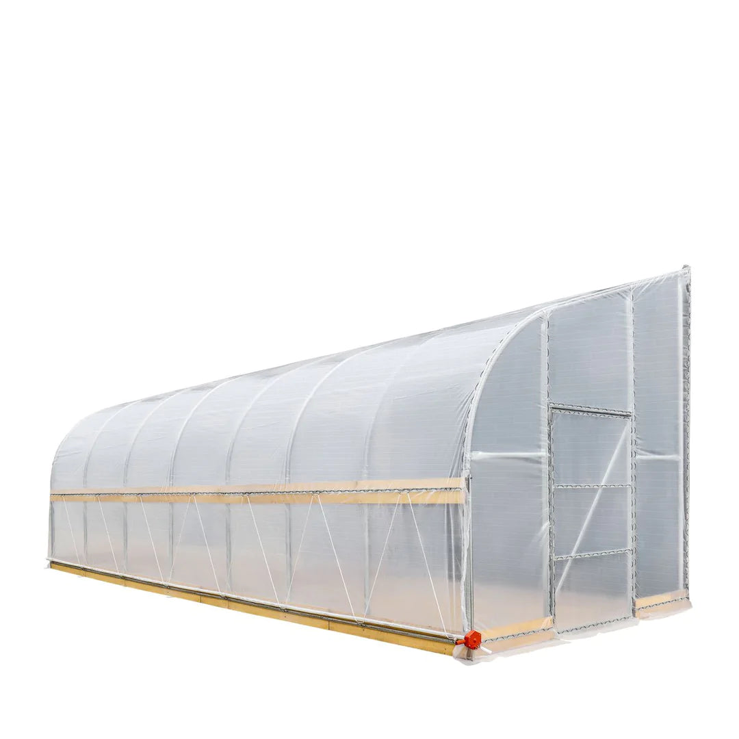 New 10’ x 30’ Lean-To Greenhouse Grow Tent w/6 Mil Clear EVA Plastic Film, Cold Frame, Hand Crank Roll-Up Side, 6-½’ Sidewall