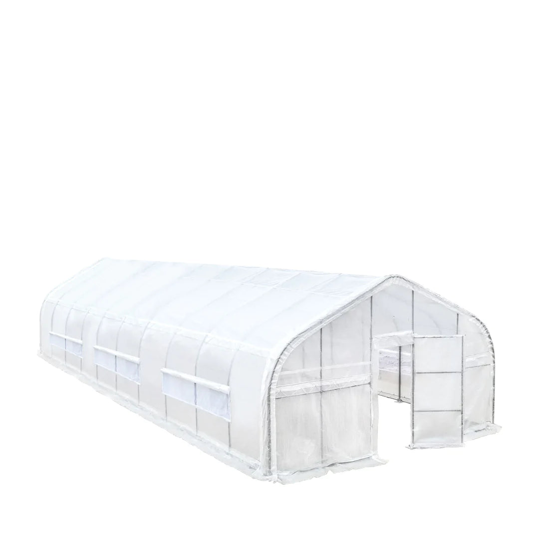 New 20’ x 50’ Tunnel Greenhouse Grow Tent w/12 Mil Ripstop Leno Mesh Cover, Cold Frame, Roll-up Windows, Peak Ceiling Roof