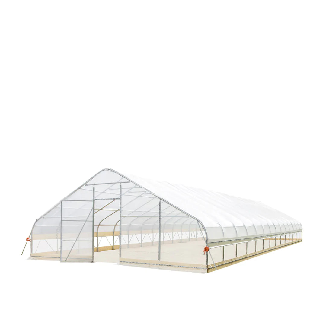 New 25’ x 60’ Tunnel Greenhouse Grow Tent w/6 Mil Clear EVA Plastic Film, Cold Frame, Hand Crank Roll-Up Sides, Peak Ceiling Roof