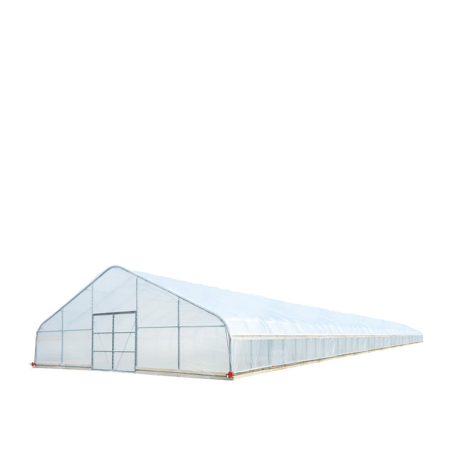 New 30’ x 120’ Tunnel Greenhouse Grow Tent w/6 Mil Clear EVA Plastic Film, Cold Frame, Hand Crank Roll-Up Sides, Peak Ceiling Roof