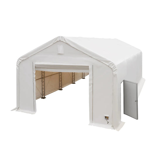 New Pro Series 20' x 40' Dual Truss Storage Shelter with Heavy Duty 17 oz PVC Cover & Drive Through Doors