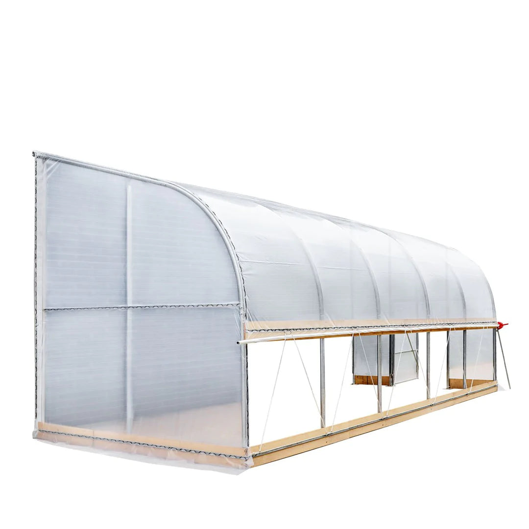 New 10’ x 20’ Lean-To Greenhouse Grow Tent w/6 Mil Clear EVA Plastic Film, Cold Frame, Hand Crank Roll-Up Side, 6-½’ Sidewall