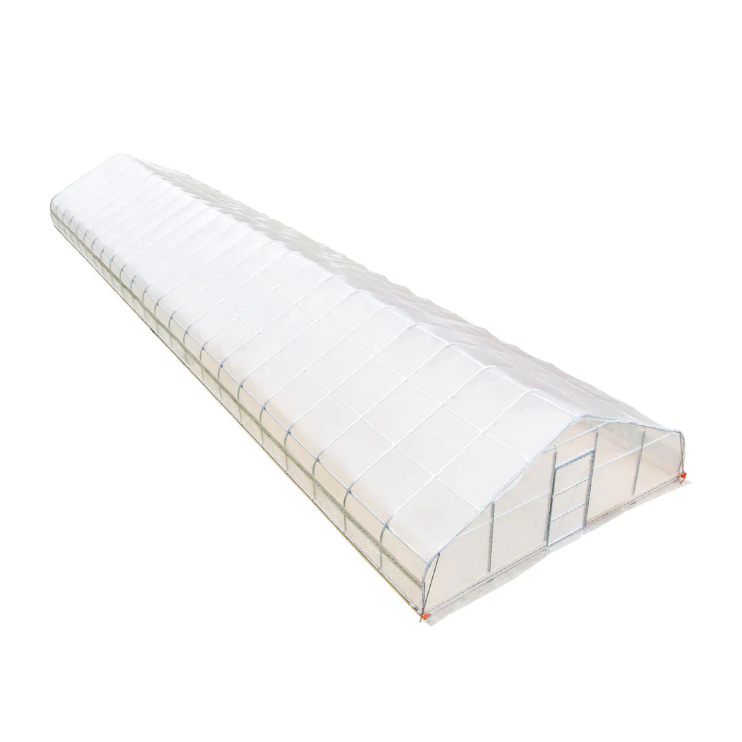 New 25’ x 100’ Tunnel Greenhouse Grow Tent w/6 Mil Clear EVA Plastic Film, Cold Frame, Hand Crank Roll-Up Sides, Peak Ceiling Roof