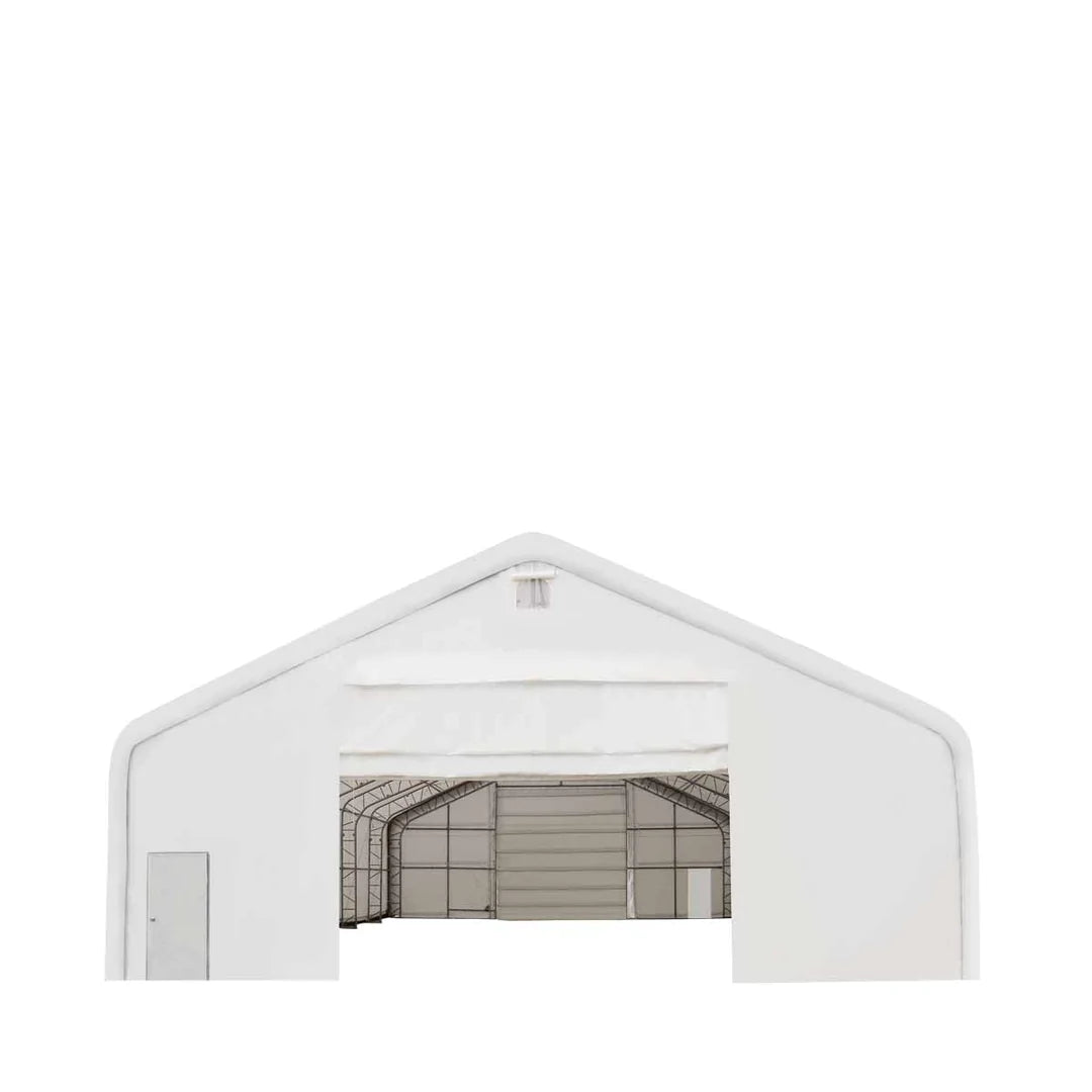 New Pro Series 40' x 40' Dual Truss Storage Shelter with Heavy Duty 21 oz PVC Cover & Drive Through Doors