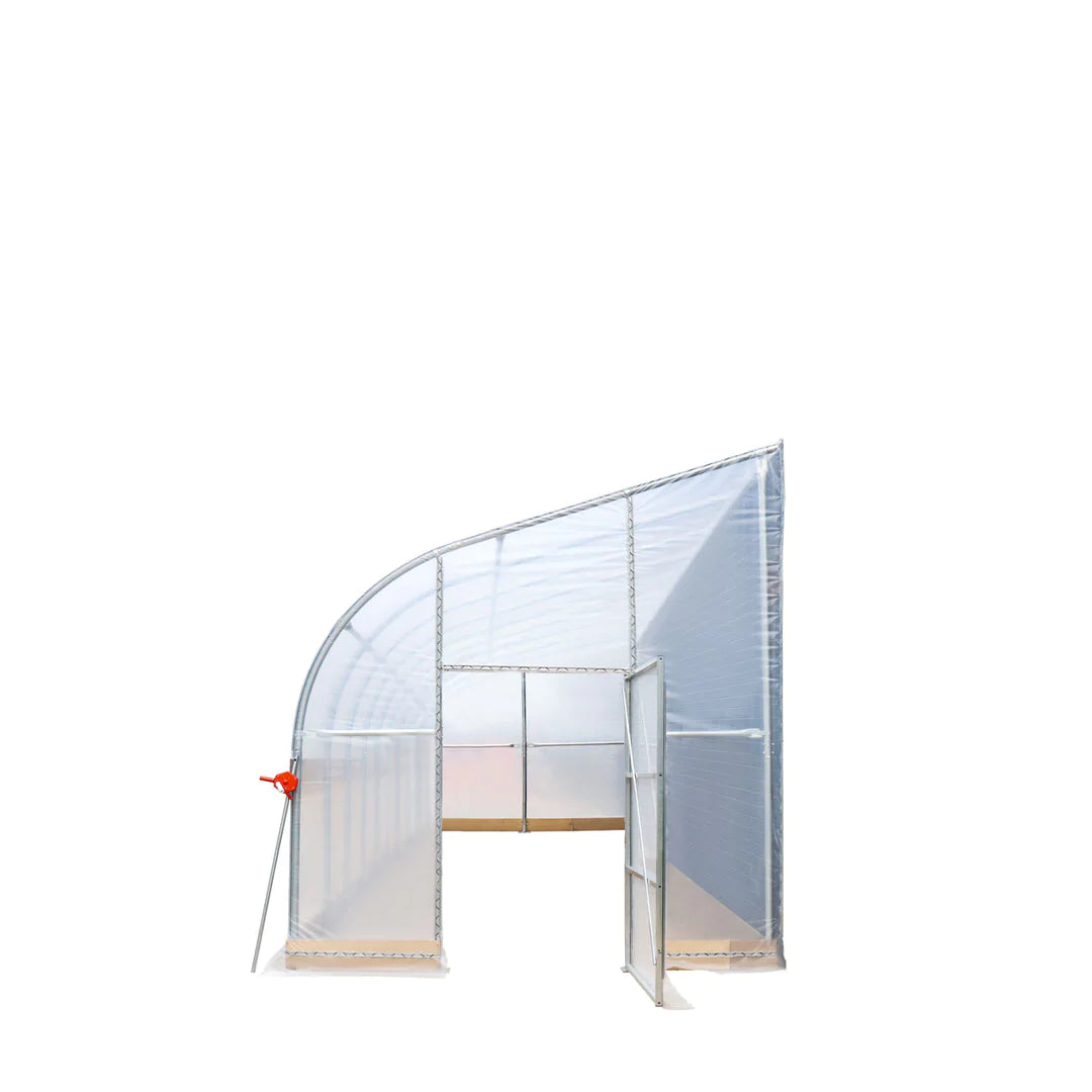 New 10’ x 40’ Lean-To Greenhouse Grow Tent w/6 Mil Clear EVA Plastic Film, Cold Frame, Hand Crank Roll-Up Side, 6-½’ Sidewall