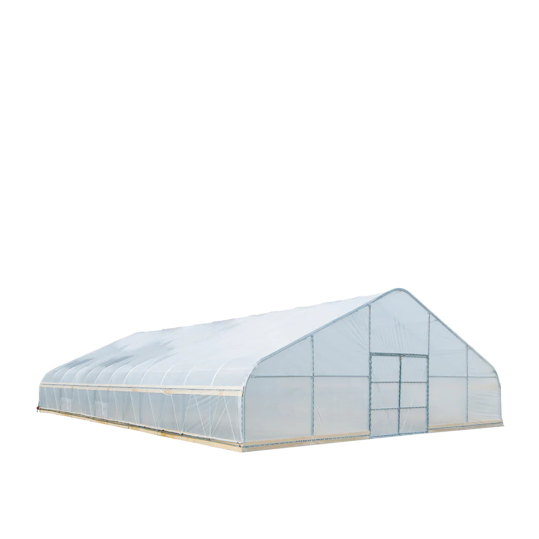 New 30’ x 50’ Tunnel Greenhouse Grow Tent w/6 Mil Clear EVA Plastic Film, Cold Frame, Hand Crank Roll-Up Sides, Peak Ceiling Roof