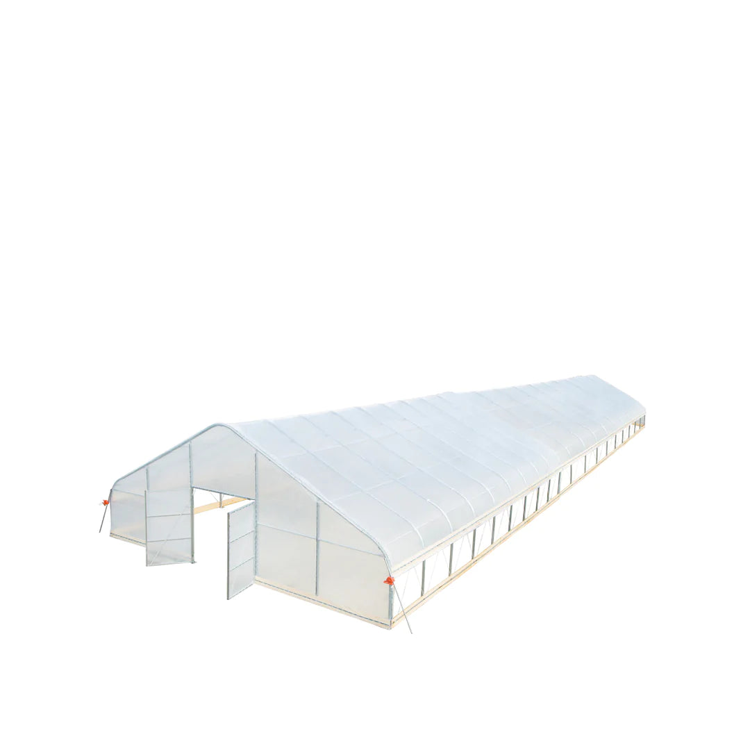 New 30’ x 80’ Tunnel Greenhouse Grow Tent w/6 Mil Clear EVA Plastic Film, Cold Frame, Hand Crank Roll-Up Sides, Peak Ceiling Roof