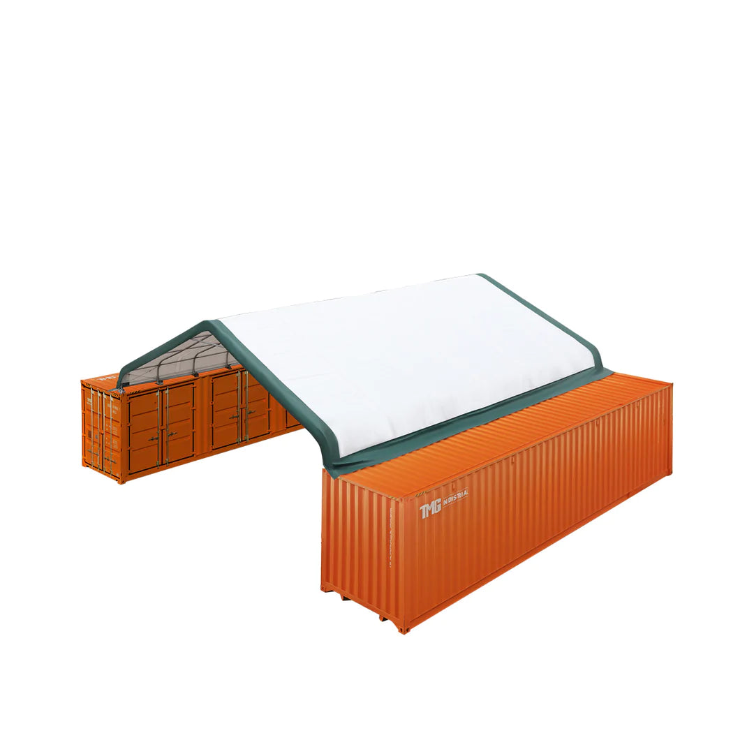 New 30' x 40' PE Fabric Pro Series Container Peak Roof Shelter, Fire Retardant, Water Resistant, UV Protected