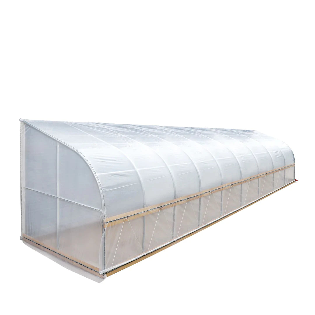 New 10’ x 40’ Lean-To Greenhouse Grow Tent w/6 Mil Clear EVA Plastic Film, Cold Frame, Hand Crank Roll-Up Side, 6-½’ Sidewall