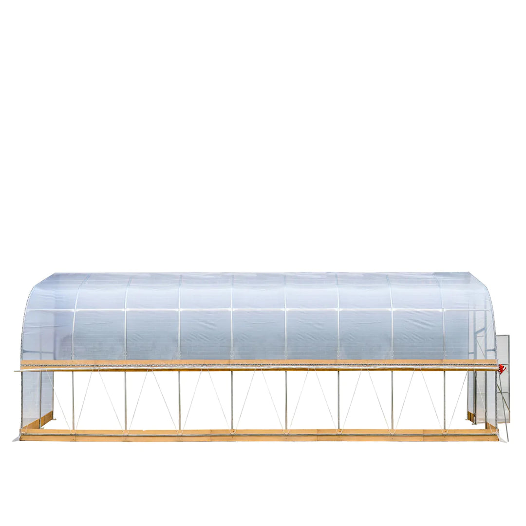 New 10’ x 40’ Lean-To Greenhouse Grow Tent w/6 Mil Clear EVA Plastic Film, Cold Frame, Hand Crank Roll-Up Side, 6-½’ Sidewall