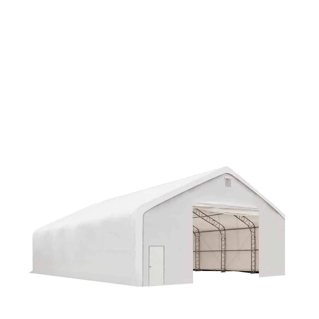 New Pro Series 40' x 40' Dual Truss Storage Shelter with Heavy Duty 21 oz PVC Cover & Drive Through Doors