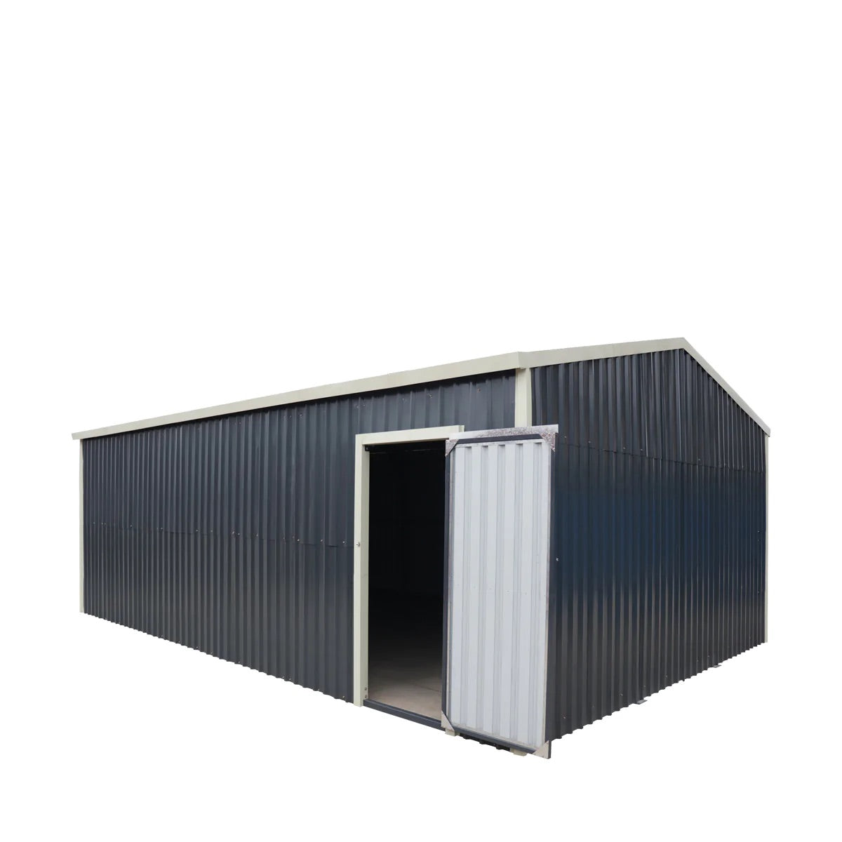 New 16’ x 24’ Metal Garage Shed with Double Front Doors, 10’ Peak Height, Side Entry Door, 384 Sq-Ft Floor Space