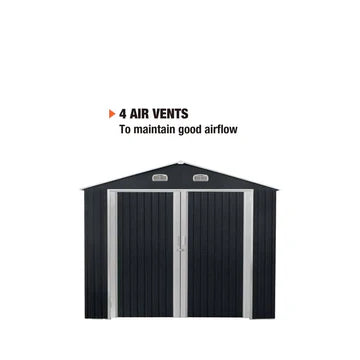 New 13’ x 20’ Metal Garage Shed with Double Front Doors, 7’9” Peak Height, Side Entry Door, 240 Sq-Ft Floor Space