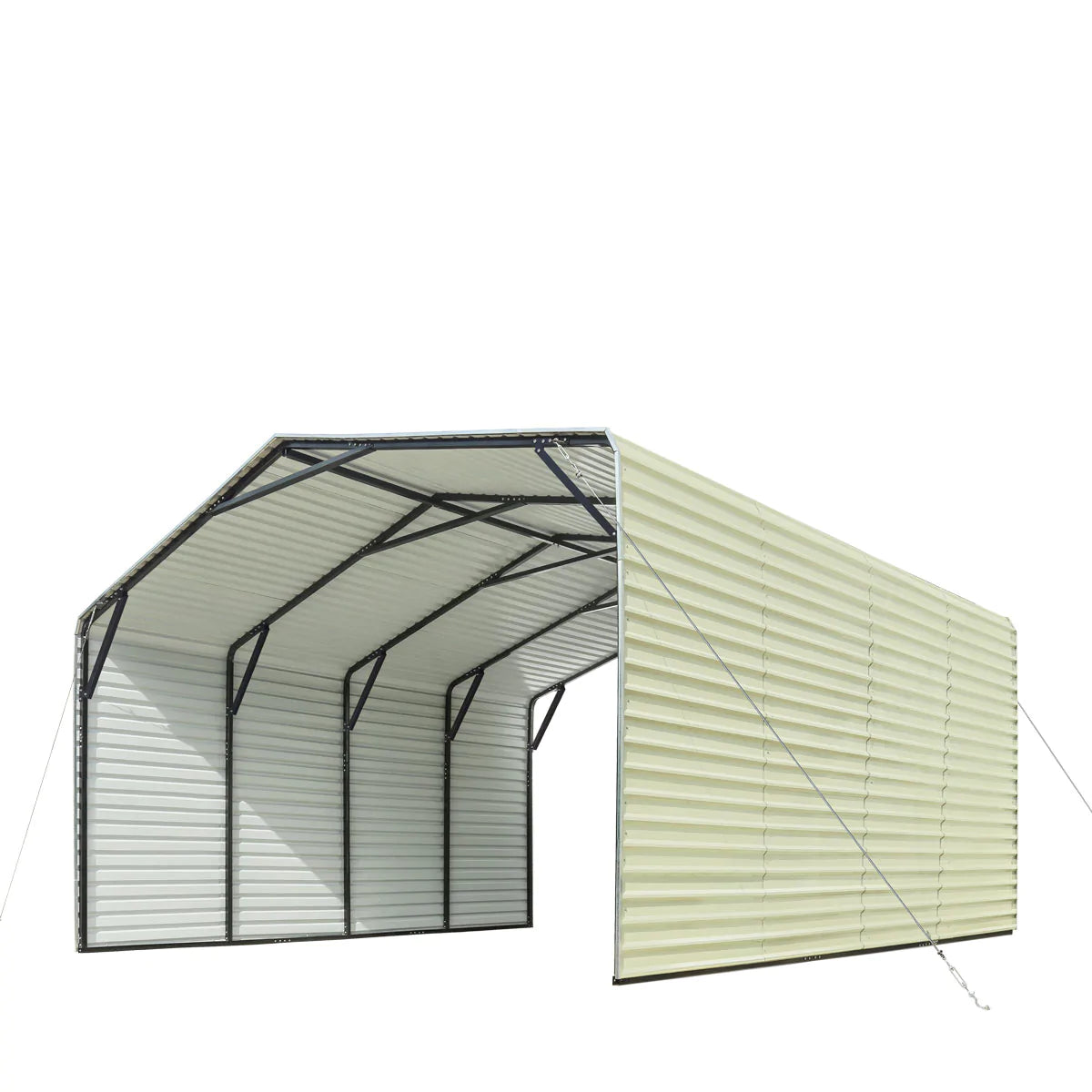 New 20' x 20' All-Steel Carport Shed With 10' High Enclosed Sidewalls