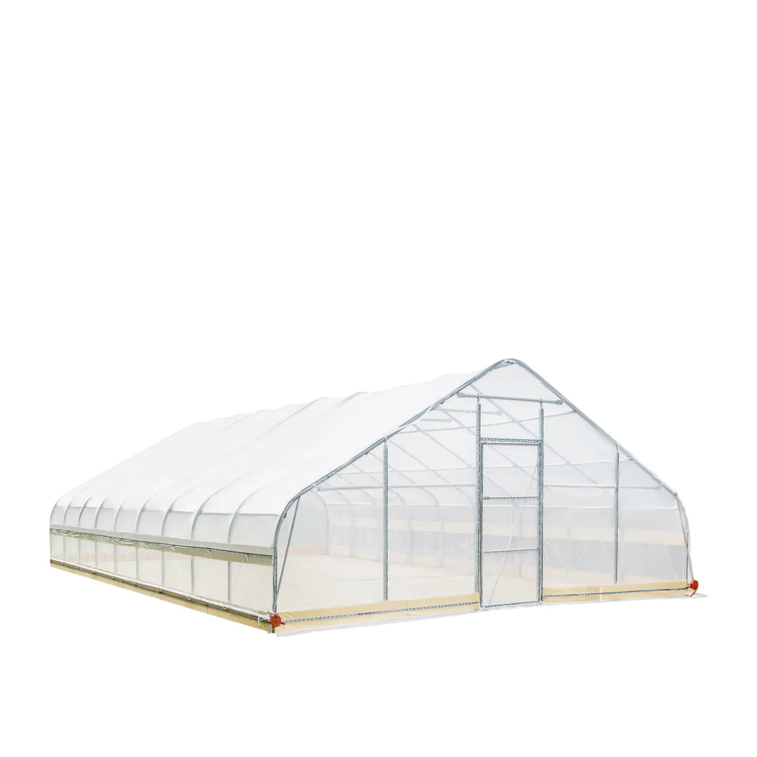 New 25’ x 40’ Tunnel Greenhouse Grow Tent w/6 Mil Clear EVA Plastic Film, Cold Frame, Hand Crank Roll-Up Sides, Peak Ceiling Roof