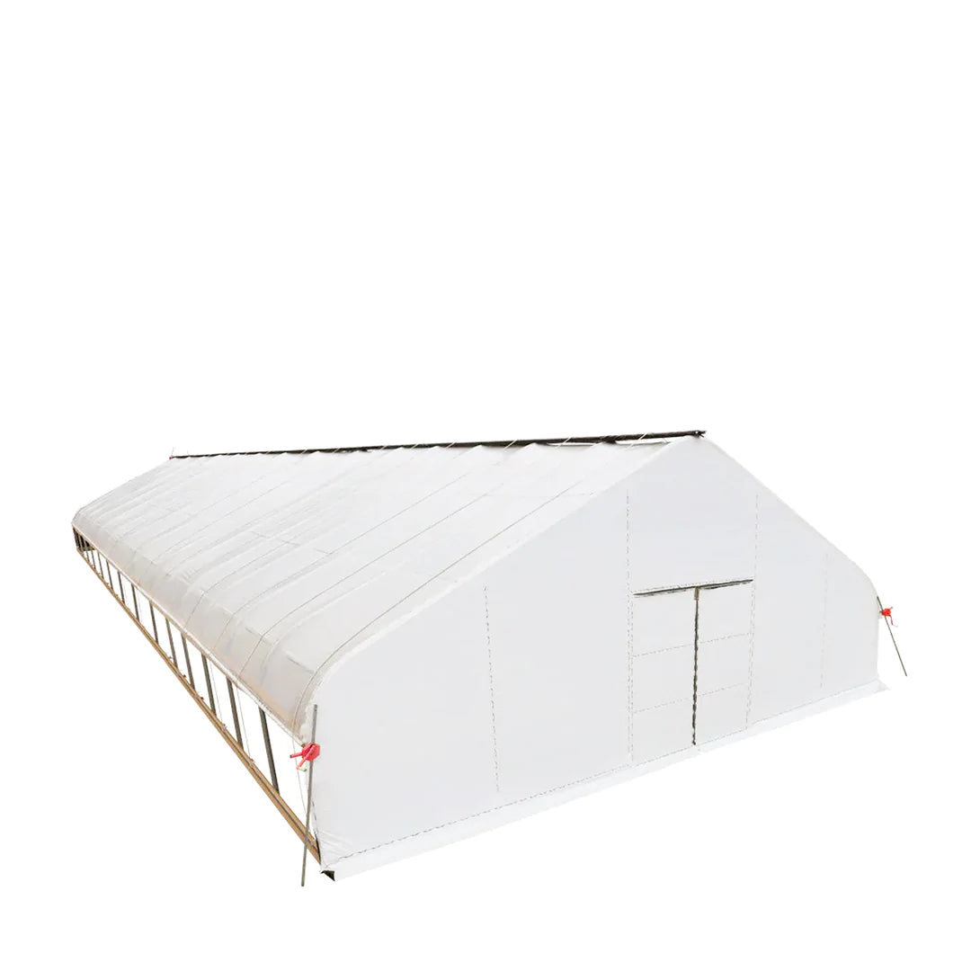 New Pro Series 30’ x 60’ Light Deprivation Two Layer Cover Greenhouse Grow Tent, 6-mil Blackout Tarp and Clear Film, Cold Frame, Hand Crank Roll-Up Sides, Peak Ceiling Roof