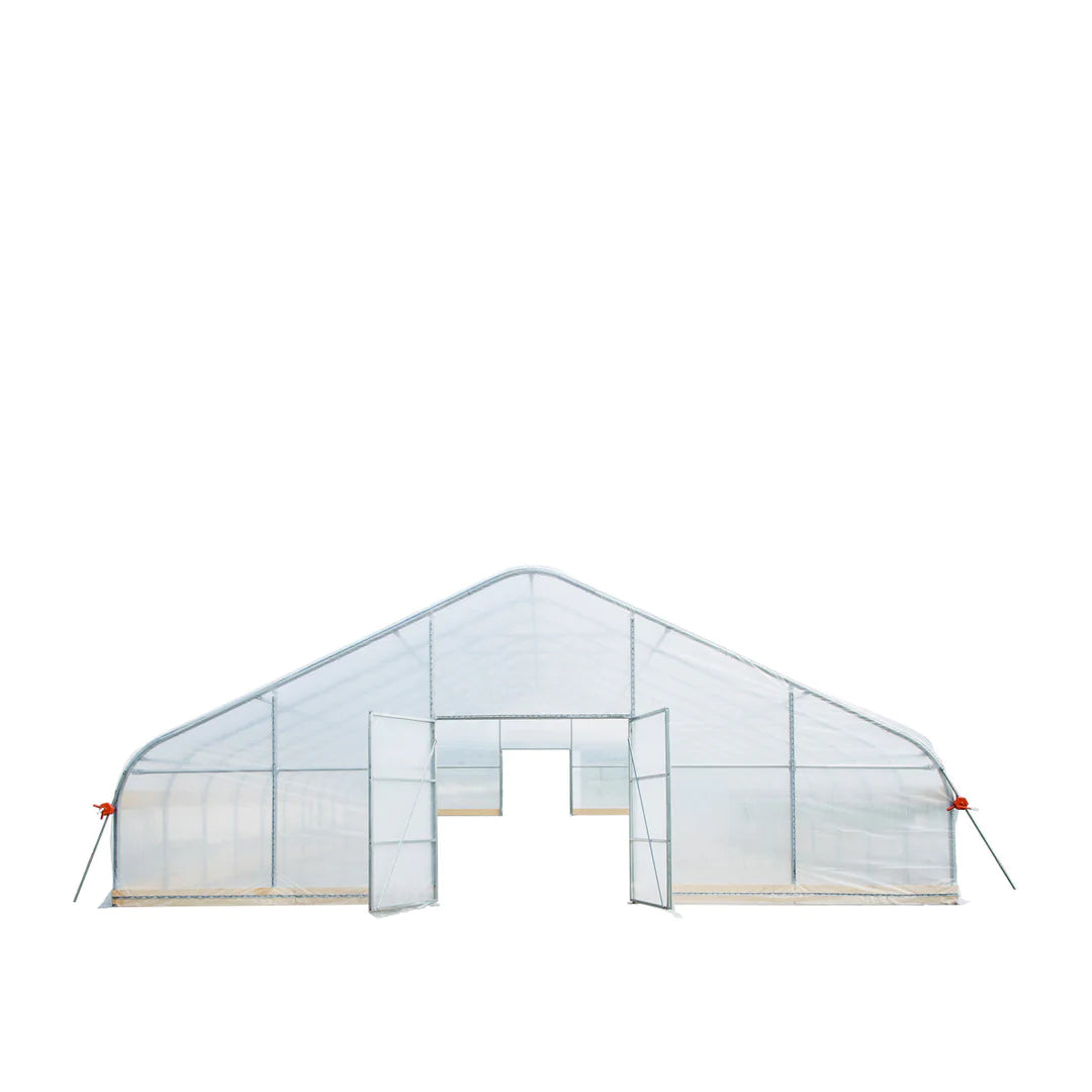 New 30’ x 100’ Tunnel Greenhouse Grow Tent w/6 Mil Clear EVA Plastic Film, Cold Frame, Hand Crank Roll-Up Sides, Peak Ceiling Roof