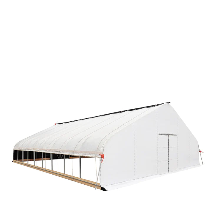 New Pro Series 30’ x 40’ Light Deprivation Two Layer Cover Greenhouse Grow Tent, 6-mil Blackout Tarp and Clear Film, Cold Frame, Hand Crank Roll-Up Sides, Peak Ceiling Roof