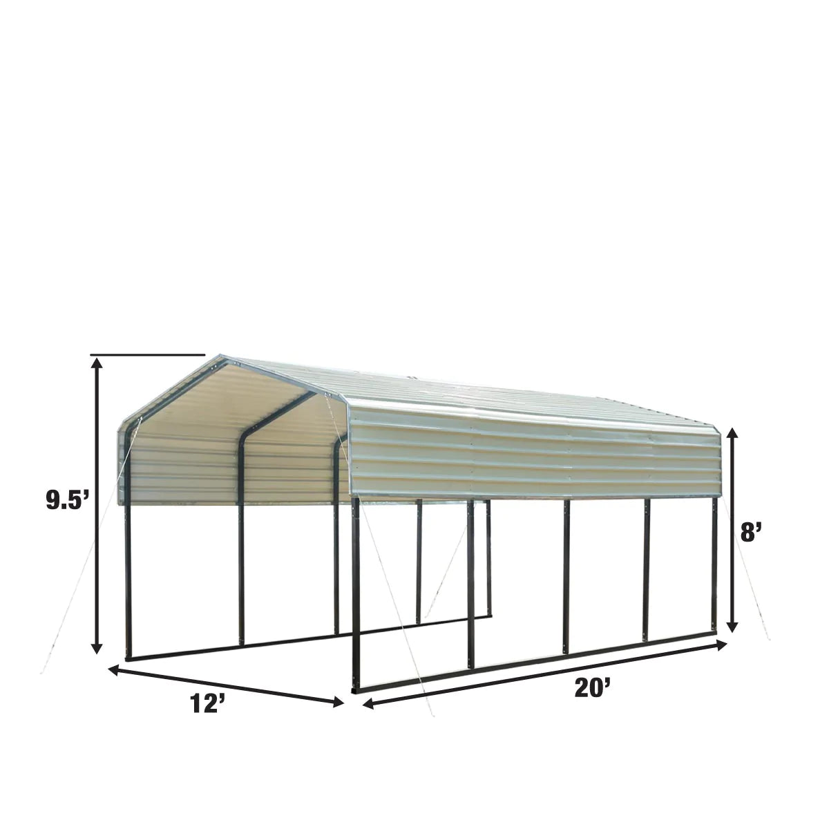 New 12' x 20' All-Steel Carport with Galvanized Roof