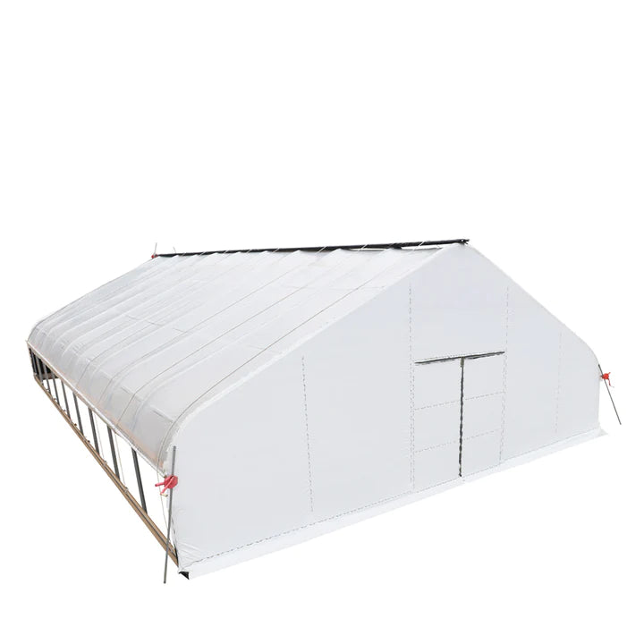 New Pro Series 30’ x 40’ Light Deprivation Two Layer Cover Greenhouse Grow Tent, 6-mil Blackout Tarp and Clear Film, Cold Frame, Hand Crank Roll-Up Sides, Peak Ceiling Roof