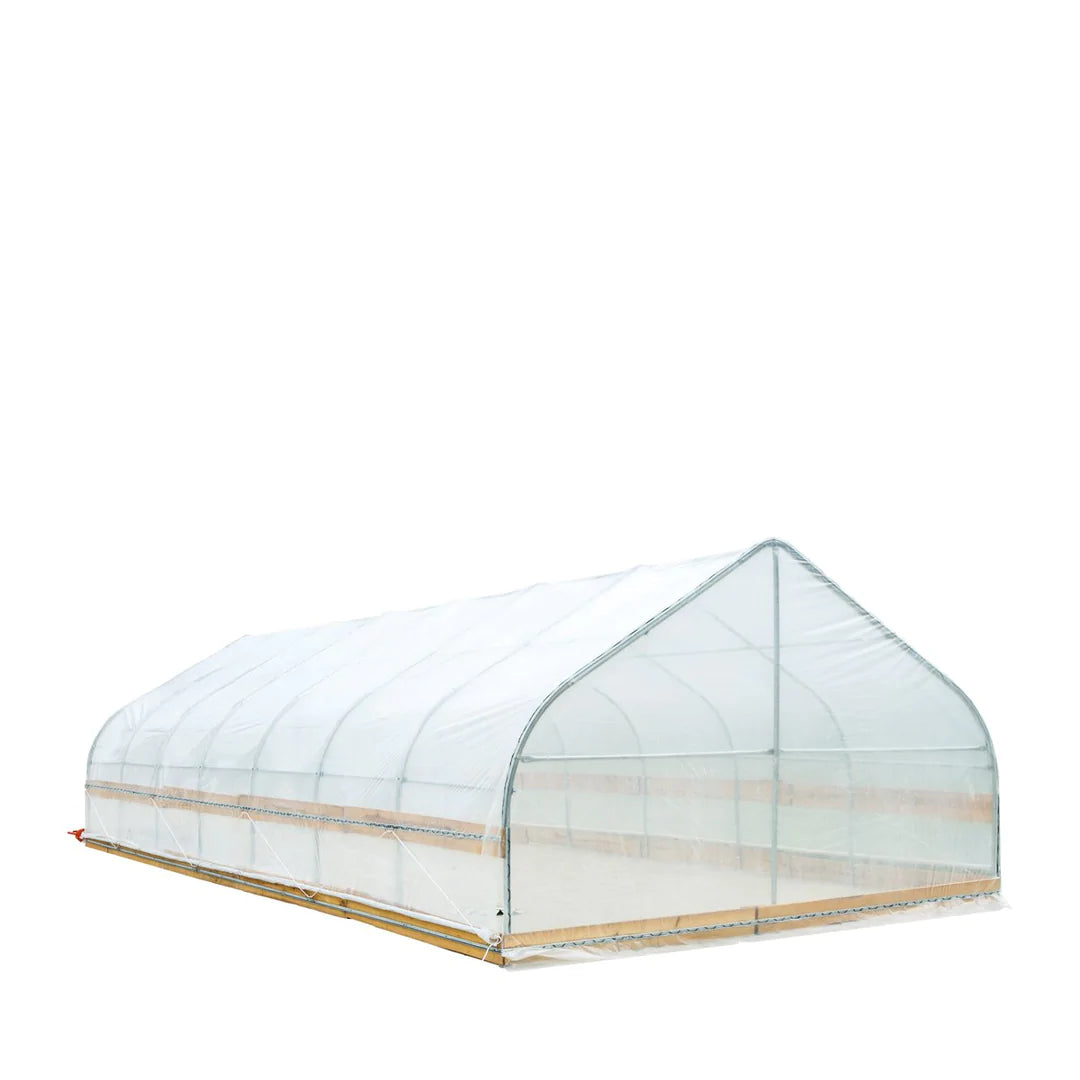 New 12’ x 30’ Tunnel Greenhouse Grow Tent w/6 Mil Clear EVA Plastic Film, Cold Frame, Hand Crank Roll-Up Sides, Peak Ceiling Roof