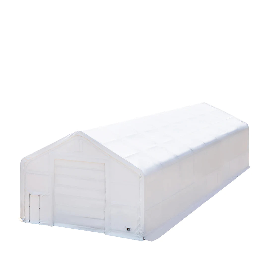 New 30' x 80' Dual Truss Storage Shelter with Heavy Duty 17 oz PVC Cover & Drive Through Doors