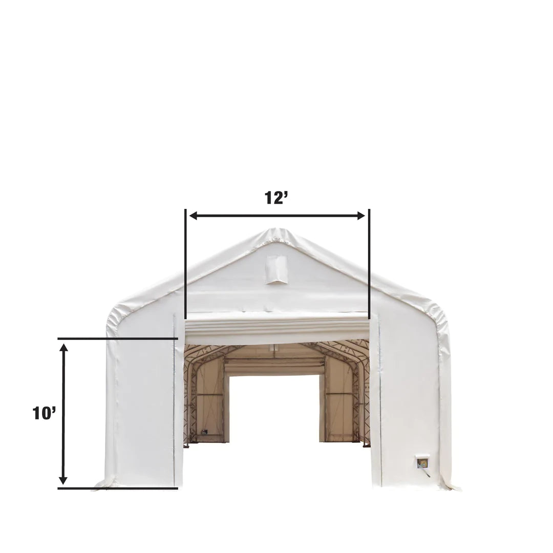 New Pro Series 20' x 40' Dual Truss Storage Shelter with Heavy Duty 17 oz PVC Cover & Drive Through Doors