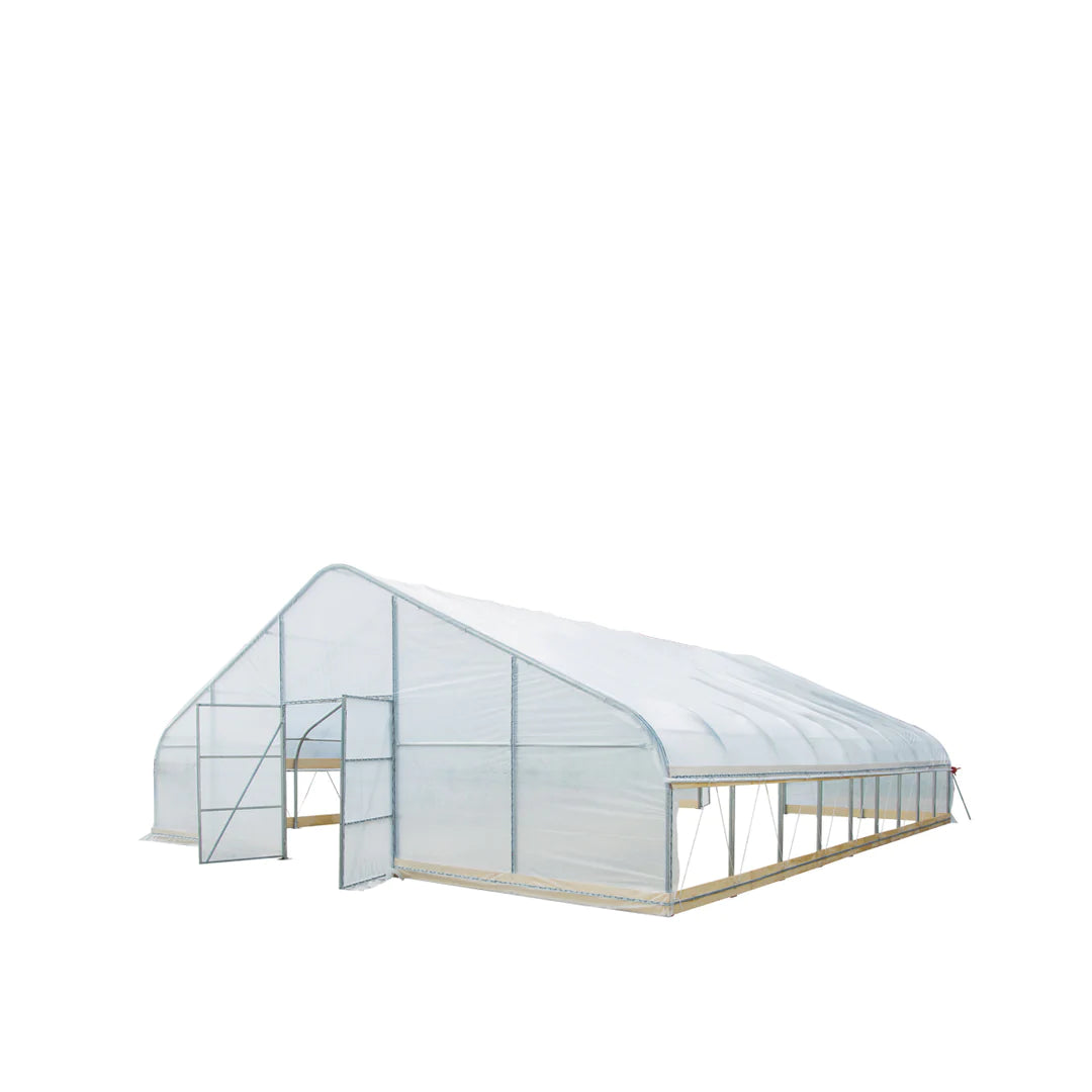 New 30’ x 40’ Tunnel Greenhouse Grow Tent w/6 Mil Clear EVA Plastic Film, Cold Frame, Hand Crank Roll-Up Sides, Peak Ceiling Roof