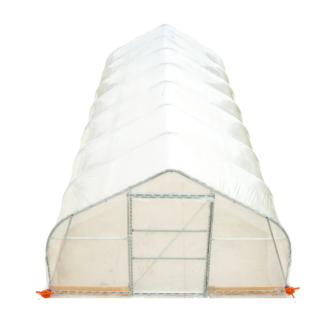 New 12’ x 30’ Tunnel Greenhouse Grow Tent w/6 Mil Clear EVA Plastic Film, Cold Frame, Hand Crank Roll-Up Sides, Peak Ceiling Roof