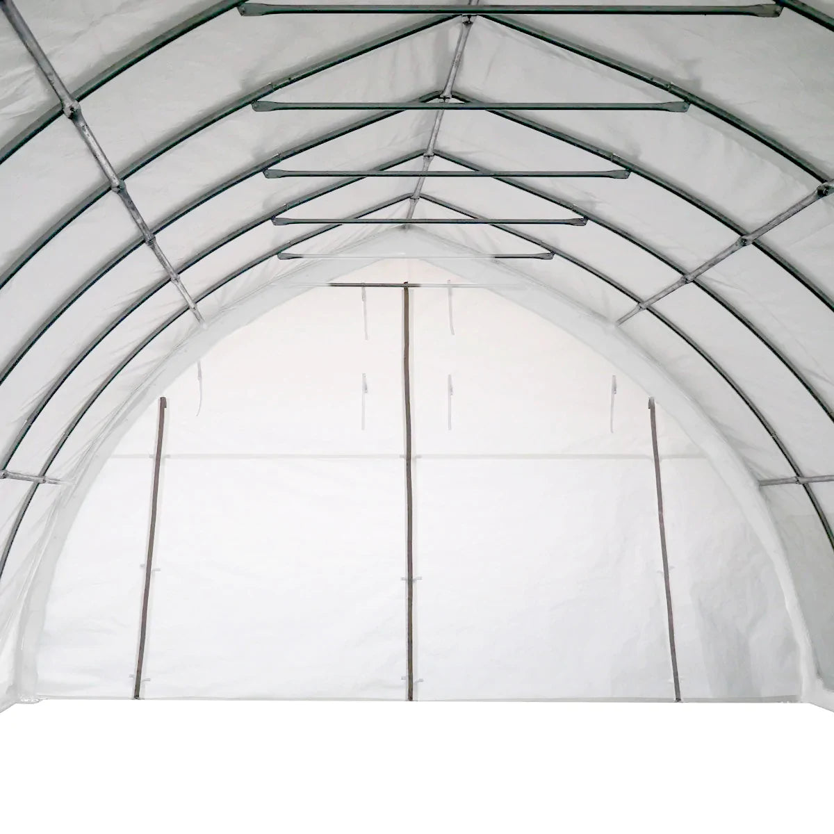 New 20' x 30' Arch Wall Peak Ceiling Storage Shelter with Heavy Duty 11 oz PE Cover & Drive Through Doors