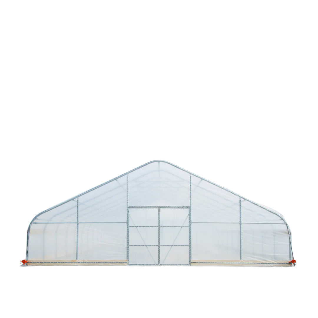 New 30’ x 150’ Tunnel Greenhouse Grow Tent w/6 Mil Clear EVA Plastic Film, Cold Frame, Hand Crank Roll-Up Sides, Peak Ceiling Roof