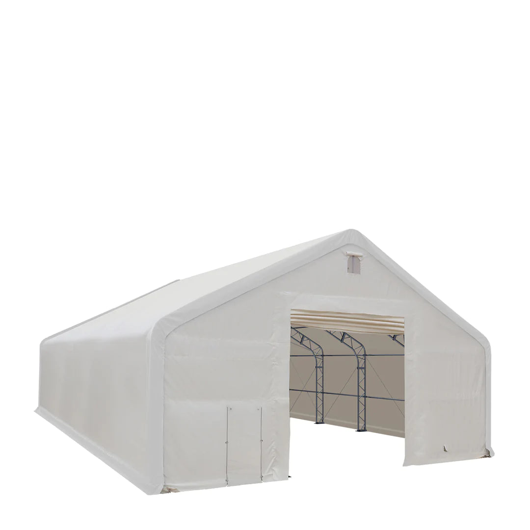 New 40' x 40' Dual Truss Storage Shelter with Heavy Duty 21 oz PVC Cover & Drive Through Doors