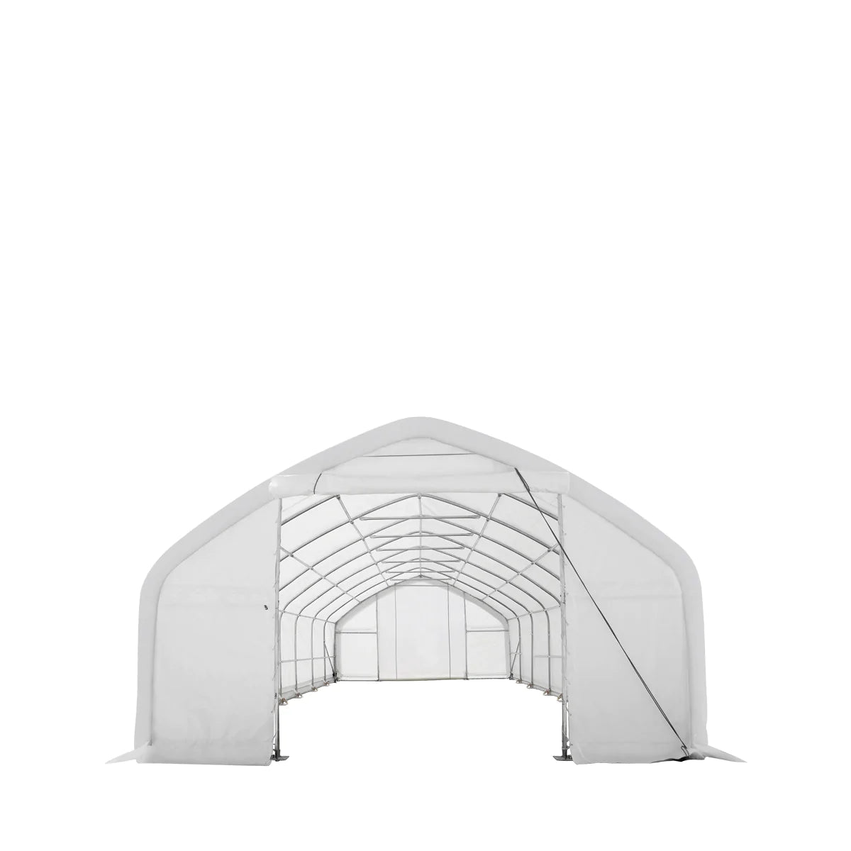 New 20' x 40' Straight Wall Peak Ceiling Storage Shelter with Heavy Duty 17 oz PVC Cover & Drive Through Door