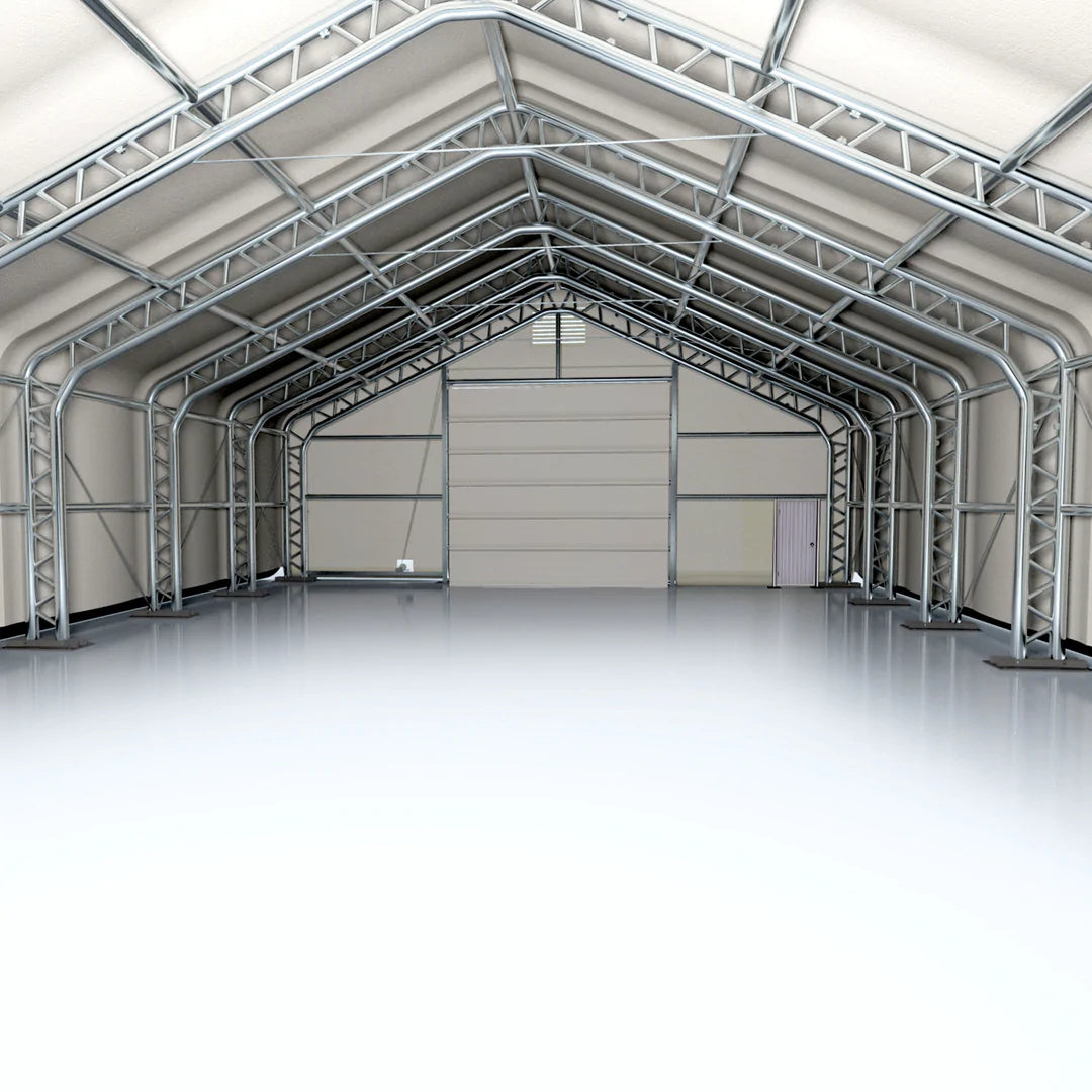 New Pro Series 40' x 60' Dual Truss Storage Shelter with Heavy Duty 21 oz PVC Cover & Drive Through Doors