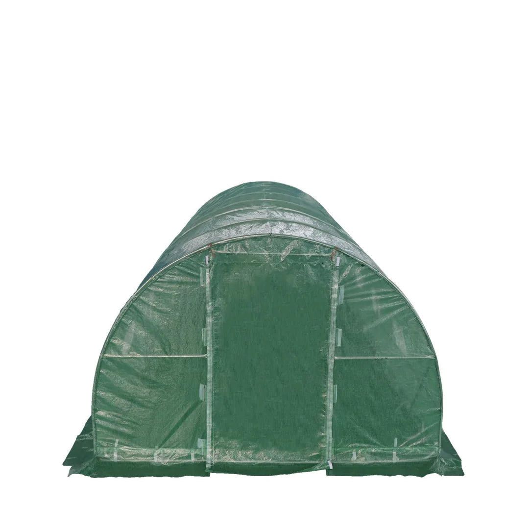 New 10’ x 20’ Tunnel Greenhouse Grow Tent w/Ripstop Leno Cover, Cold Frame, Roll-Up Mesh Windows, Round Top Roof