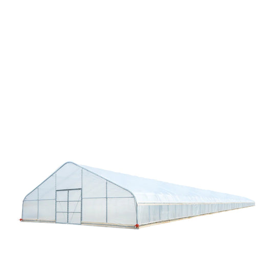 New 30’ x 150’ Tunnel Greenhouse Grow Tent w/6 Mil Clear EVA Plastic Film, Cold Frame, Hand Crank Roll-Up Sides, Peak Ceiling Roof