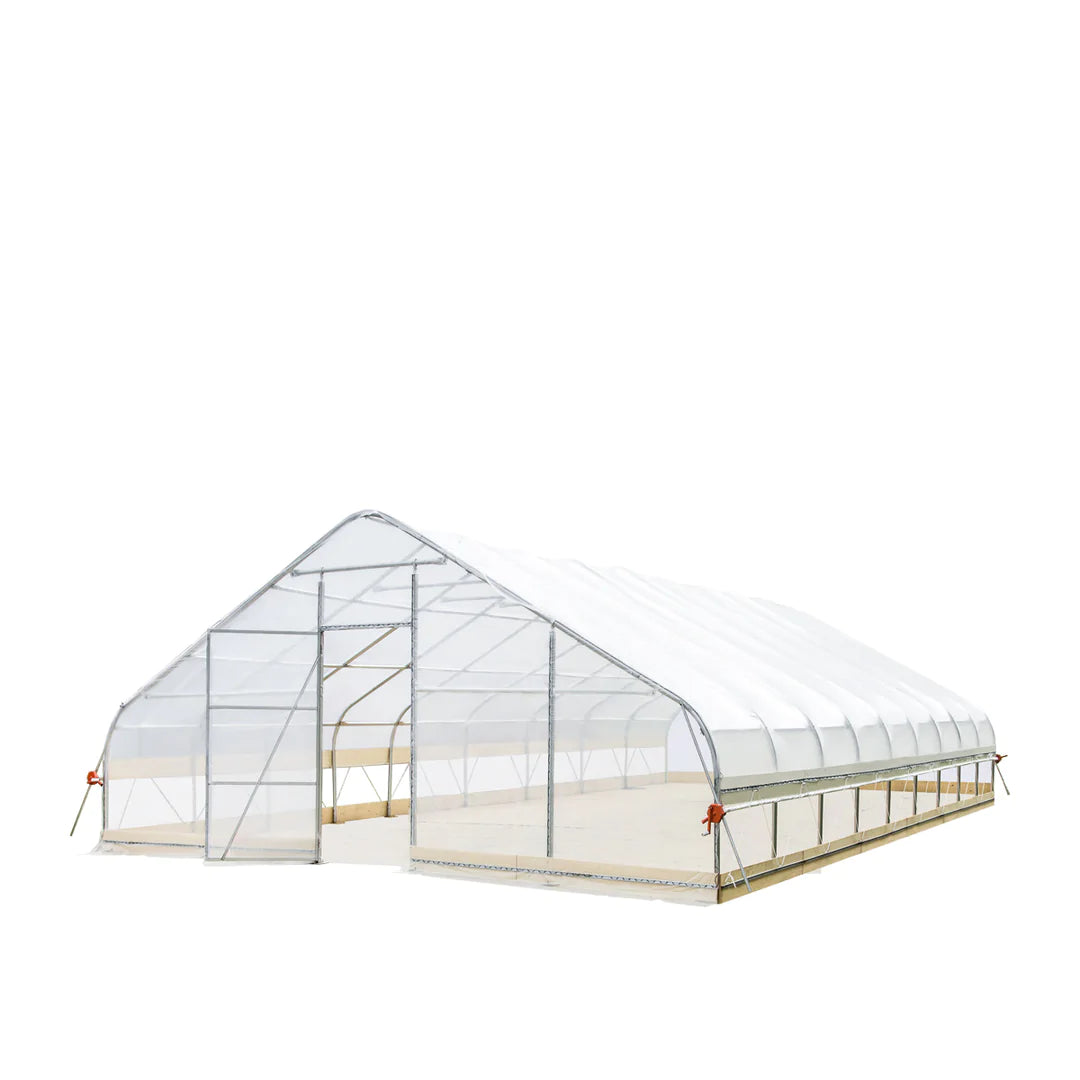 New 25’ x 40’ Tunnel Greenhouse Grow Tent w/6 Mil Clear EVA Plastic Film, Cold Frame, Hand Crank Roll-Up Sides, Peak Ceiling Roof