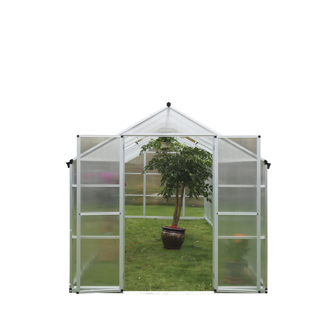 New 8' x 20' Aluminum Frame Greenhouse w/4 mm Twin Wall Polycarbonate Panels, UV Protected Panels